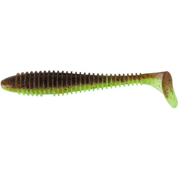 Силикон Keitech Fat Swing Impact 3,3", 401 Green Pumpkin/Chartreuse