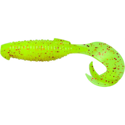 Силикон Keitech Flapper Grub 4", PAL#01 Chartreuse Red Flake