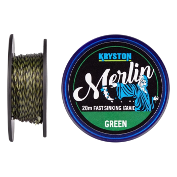 Повідцевий матеріал Kryston Merlin Fast Sinking Braid 20м 15.8кг Weed Green