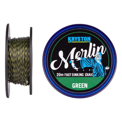 Поводковый материал Kryston Merlin Fast Sinking Braid 20м 15.8кг Weed Green