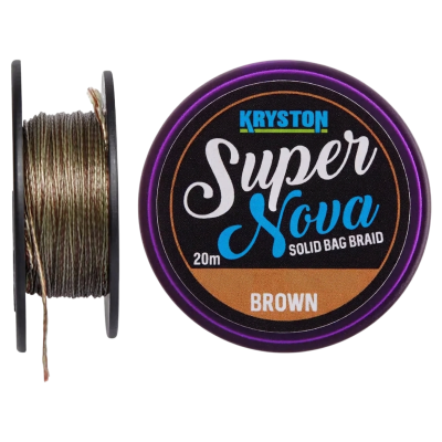 Поводковый материал Kryston Super Nova Solid Bag Supple Braid 20м 15.8кг Gravel Brown