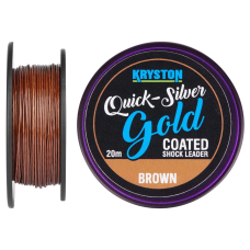 Шок-лидер Kryston Quicksilver Gold Shock Leader Coated Hooklink 20м 15.8кг Gravel Brown