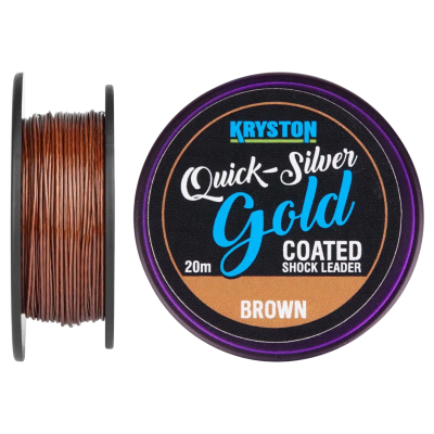 Шок-лідер Kryston Quicksilver Gold Shock Leader Coated Hooklink 20м 18.1кг Gravel Brown