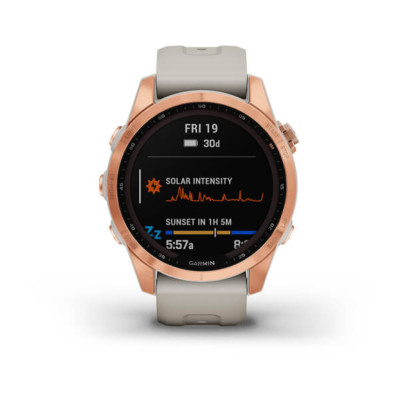 Смарт-часы Garmin Fenix 7S, Solar Edition, Rose Gold & Light Sand
