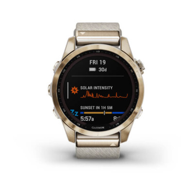 Смарт-годинник Garmin Fenix 7S, Sapphire Solar Edition, Cream Gold & Cream Heathered