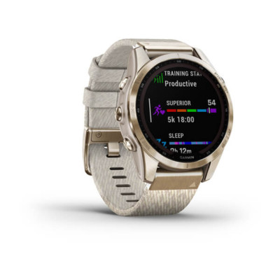 Смарт-годинник Garmin Fenix 7S, Sapphire Solar Edition, Cream Gold & Cream Heathered