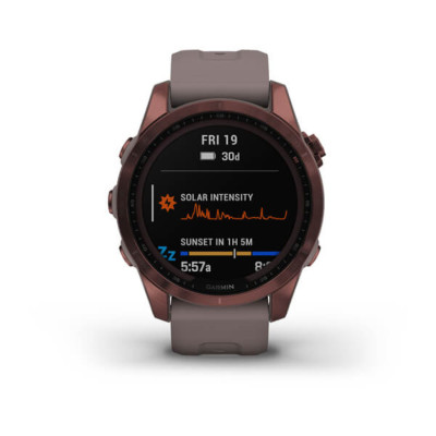 Смарт-годинник Garmin Fenix 7S, Sapphire Solar, Dark Bronze & Shale Gray