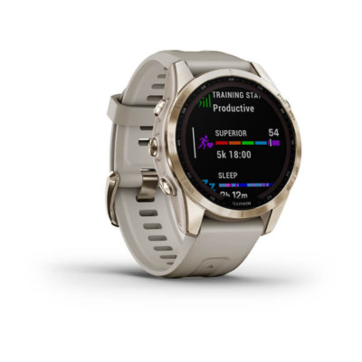 Смарт-годинник Garmin Fenix 7S, Sapphire Solar, Cream Gold & Light Sand