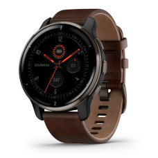 Смарт-годинник Garmin Venu 2 Plus, Slate Stainless Steel & Black, Leather