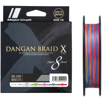 Шнур Major Craft Dangan X X8 200м 0.06мм #0.6 Multicolor