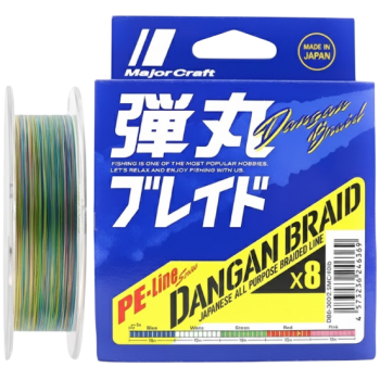 Шнур Major Craft Dangan X8 200м 0.10мм #0.8 Multicolor