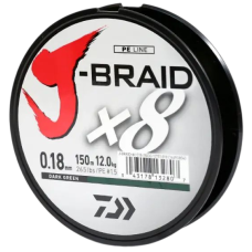 Шнур Daiwa J-Braid X8 150м 0.22мм #2.5 Dark Green