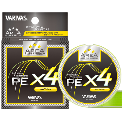 Шнур Varivas Super Trout Area PE X4 75м 0.074мм #0.2 Neo Yellow