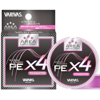 Шнур Varivas Super Trout Area PE X4 75м 0.071мм #0.175 Pink