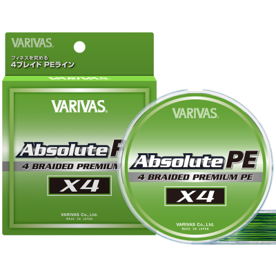 Шнур Varivas Absolute PE X4 150м 0.10мм #0.4 DM Green