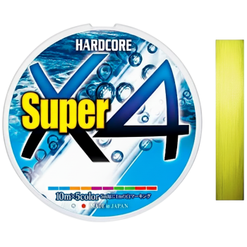 Шнур Duel Hardcore Super X4 150м 0.19мм #1.2 Hi-Vis Yellow