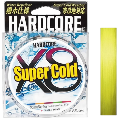 Шнур Duel Hardcore Super Cold X8 150м 0.24мм #2 Hi-Vis Yellow