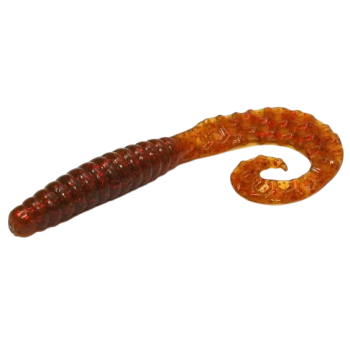 Силикон Bait Breath Curly Grub 2.5" #Ur23 Pumpkin/Red