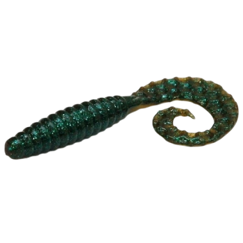 Силикон Bait Breath Curly Grub 3.5" #Ur28 Motoroil/Green