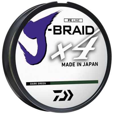 Шнур Daiwa J-Braid X4E 135м 0.10мм #0.6 Dark Green