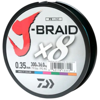 Шнур Daiwa J-Braid X8 300м 0.42мм #8 Multiсolor