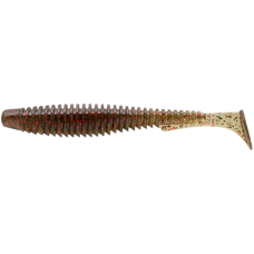 Силікон FishUp U-Shad 4" #045 Green Pumpkin/Red&Black