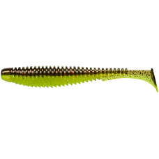 Силікон FishUp U-Shad 4" #203 Green Pumpkin/Flo Chartreuse