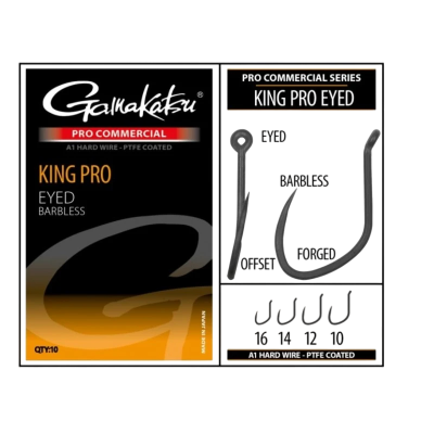 Крючок GAMAKATSU COARS PRO-C KING PRO EYED A1 PTFE BL № 10, 10шт