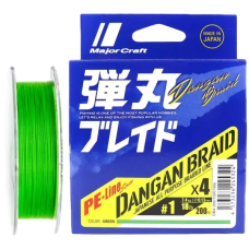 Шнур Major Craft Dangan X4 150м 0.10мм #0.6 Light Green