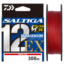 Шнур Daiwa UVF PE Saltiga Dura Sensor 12EX+Si3 300м 0.57мм #12 Signal Red