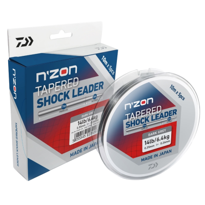 Шок-лидер Daiwa N`Zon Tapered Shock Leader 5х10м 0.18-0.25мм Grey