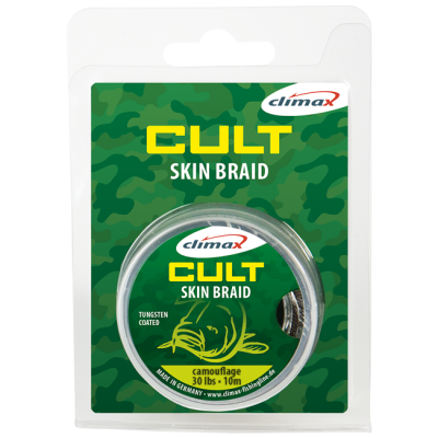 Поводковый материал в матовой оплетке Climax CULT Skin Braid 20lb 20 m weed NEW!!!
