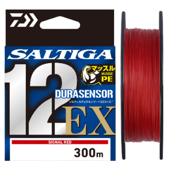 Шнур Daiwa UVF PE Saltiga Dura Sensor 12EX+Si3 300м 0.28мм #3 Signal Red