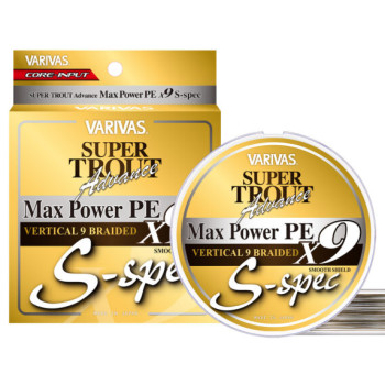 Шнур Varivas Super Trout Advance Max Power PE X9 S-spec 200м 0.14мм #0.8 White+Dark Champagne Gold