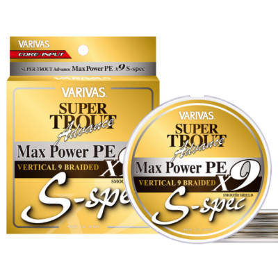 Шнур Varivas Super Trout Advance Max Power PE X9 S-spec 200м 0.14мм #0.8 White+Dark Champagne Gold
