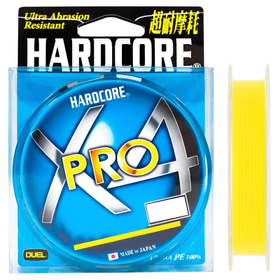 Шнур Duel Hardcore X4 Pro 200м 0.24мм #2 Yellow