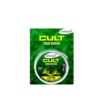 Поводковый материал в матовой оплетке Climax CULT Skin Braid 20lb 15 m camou brown mat finish NEW2018