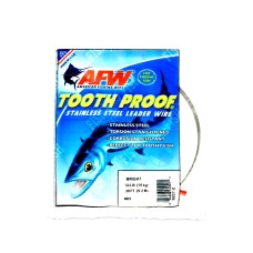 Поводковый материал AFW ToothProof Stainless Steel Single Strand Leader Bright # 4 (38 lb / 17 kg) 0.33 mm (30 ft. / 9.2 m.)