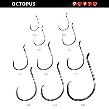 Крючок GAMAKATSU HOOK OCTOPUS CIRCLE № 01 8шт BLACK