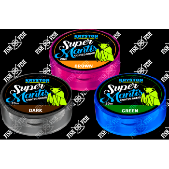 Поводковый материал KRYSTON Super Mantis Coated Braid 25 lb, 20 м Dark Silt