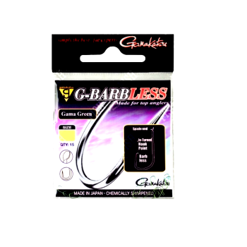 Крючок GAMAKATSU G-BARBLESS GAMA GREEN №16 15шт
