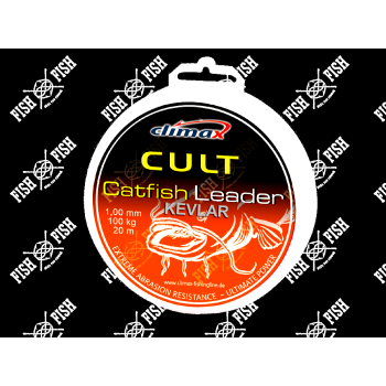 Поводковый материал Climax CULT Catfish Kevlar Leader 20 м 1.30 мм, 150 кг. olive