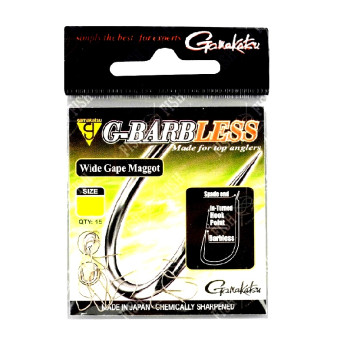 Крючок GAMAKATSU G-BARBLESS WIDE GAPE MAGGOT №16 15шт