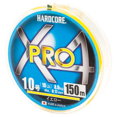 Шнур Duel Hardcore X4 PRO 150m Yellow 8.0kg 0.17mm #1.0 (H3863-Y)