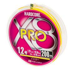 Шнур Duel Hardcore X8 PRO 200m Yellow 12.0kg 0.19mm #1.2 (H3885-Y)