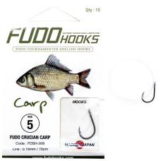 Крючки с поводками Fudo Crucian Carp Black 6 0.18mm 70cm (10 шт.) (FHBNSH0066)
