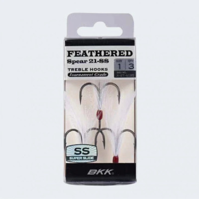 Трійник BKK Feathered с пером white 21-SS #2 (A-ET-6184)