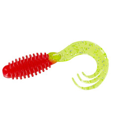 Силікон Big Bite Baits Ring Triple Tip Grub 2" 10pc #Red/Chart Shine (2317449)