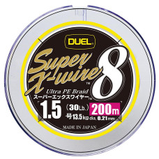 Шнур Duel Super X-Wire 8 200m 5Color Yellow Marking 13.5kg 0.21mm #1.5 (H3610N-5CR)