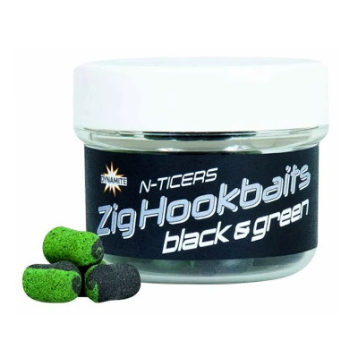 Пелетс Dynamite Baits N-Ticers Zig Hookbaits Black & Green 12х6 mm (DY1879)